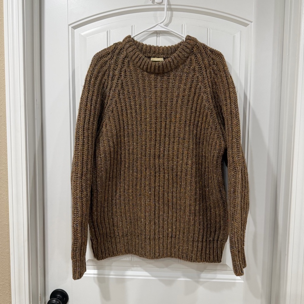 Euc Vintage Handknit Brown Crewneck Sweater Ireland